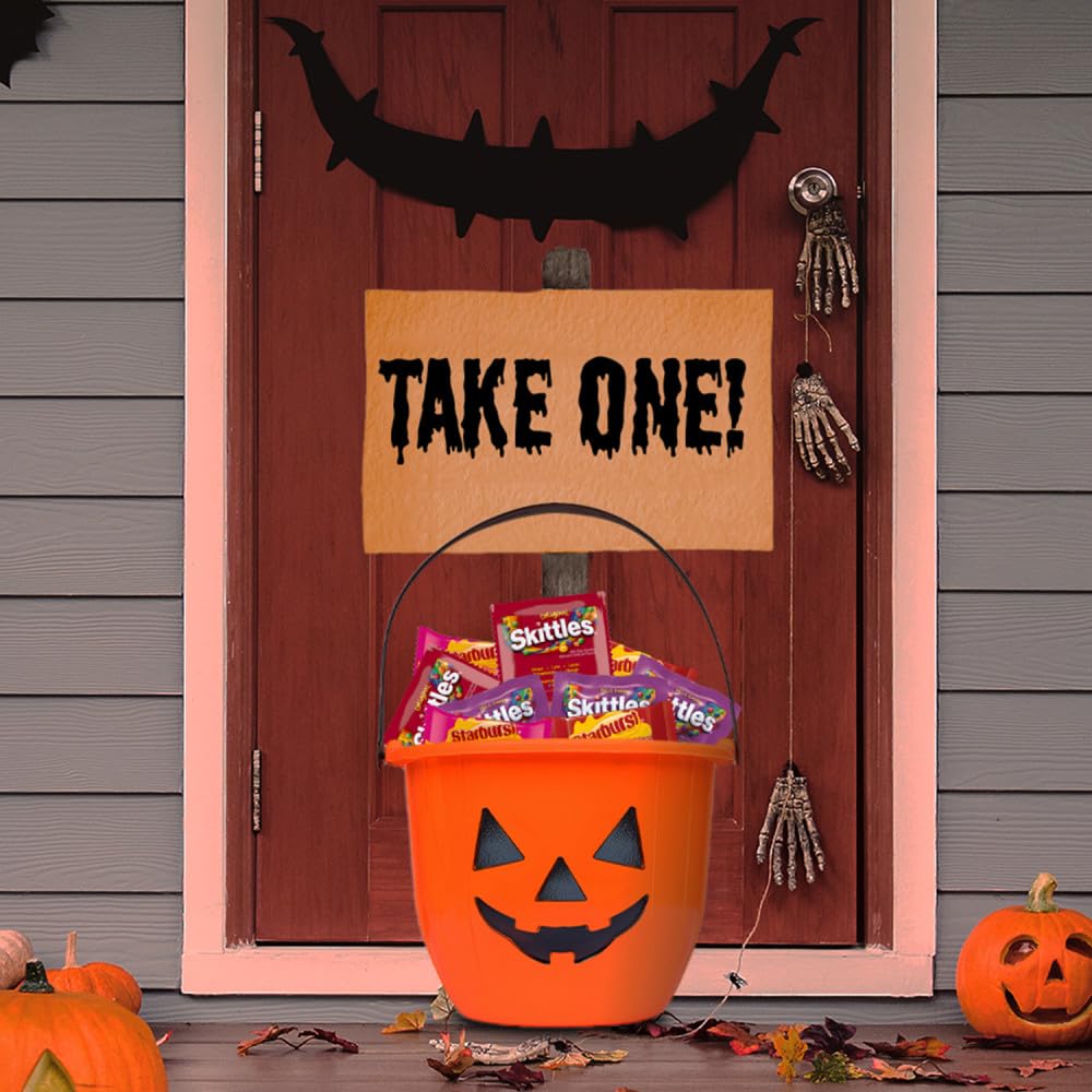 SKITTLES Fun Size Candy Bulk Variety – Kids Halloween Candy Bowl & Easter Basket Stuffer, 95 Piece Count