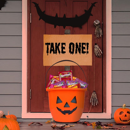 SKITTLES Fun Size Candy Bulk Variety – Kids Halloween Candy Bowl & Easter Basket Stuffer, 95 Piece Count