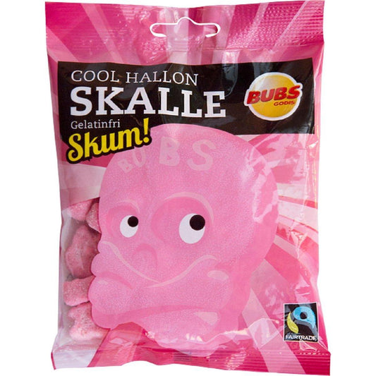 skull-shaped foam candy pieces with novel visual appeal