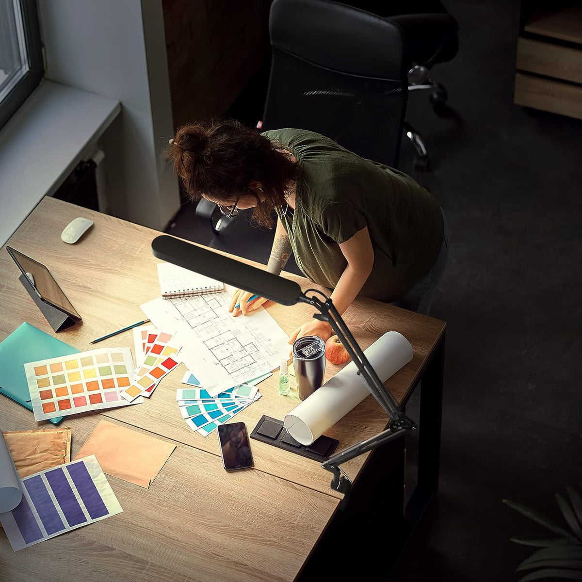 SKYLEO LED Desk Light – Living Room Reading Lamp with Warm Color Modes for Cozy Evenings