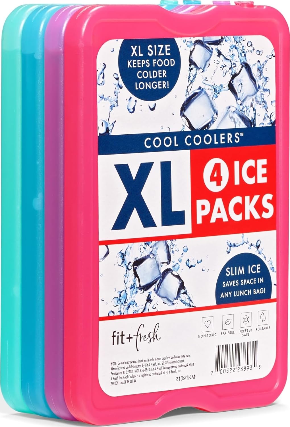 slim dimensions of 7" x 4.75" x 0.5" designed for tight lunch-box packing