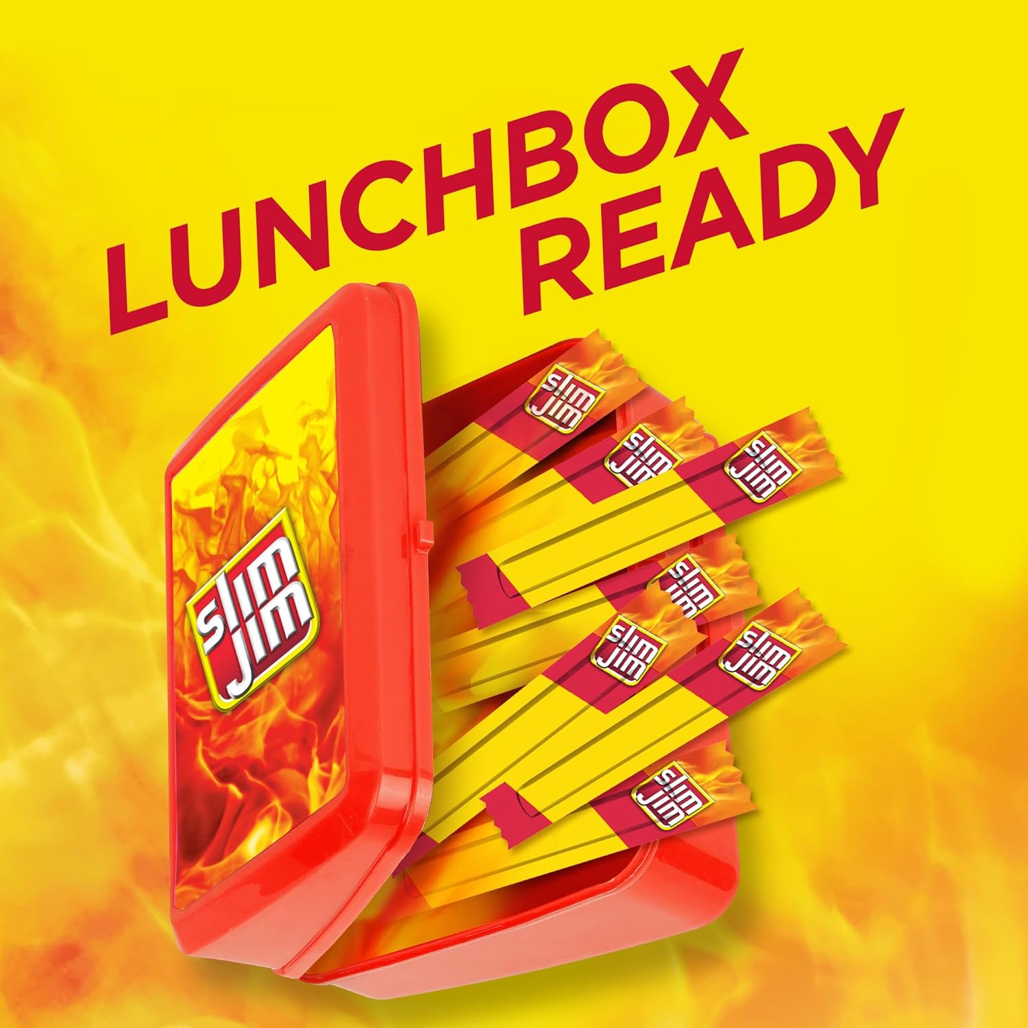 Slim Jim Smoked Meat Sticks, Original Flavor – Office Desk Drawer Protein Snack for Workdays, 6g Protein, 100 Count