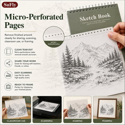 slim spiral-bound profile that fits easily in school bags and backpacks