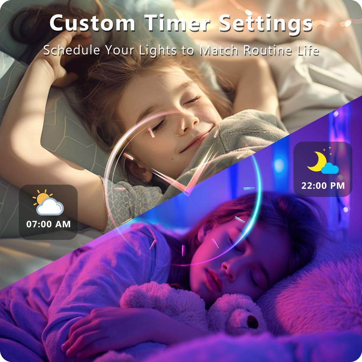 smart timer function with color memory for automatic on/off scheduling