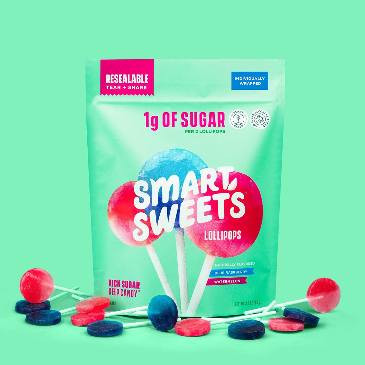 SmartSweets Lollipops – Stevia-Sweetened Hard Candy for Low-Sugar Dieters