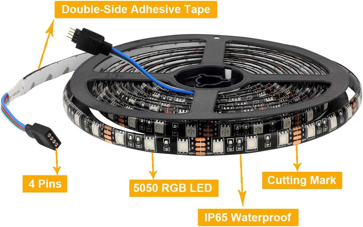 smd 5050 rgb leds with three independent red/green/blue chips per diode (300 total)