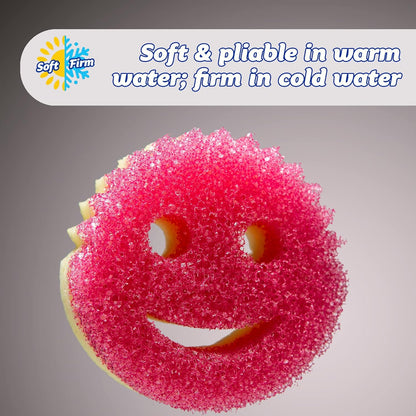 smiley-face ergonomic shape with built-in 'mouth' and 'eyes' for 360° cleaning of utensils