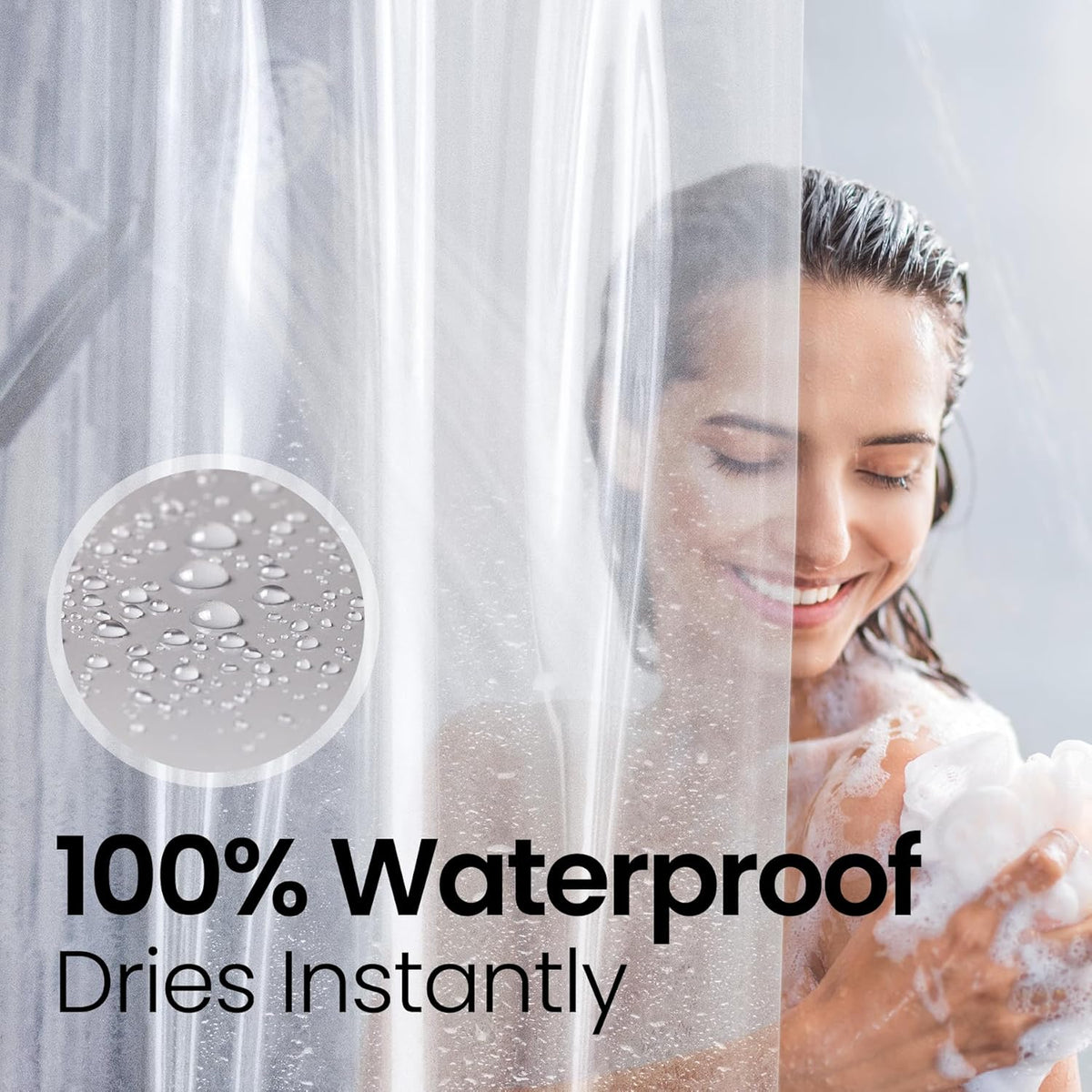 soap-scum-resistant, quick-drying surface that wipes clean with a damp cloth