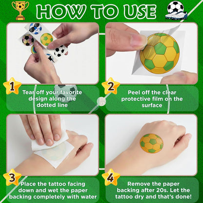 Soccer Lover Gift for Kids – 96 Pack Temporary Tattoos Birthday Present for Boys and Girls