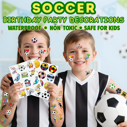 Soccer Lover Gift for Kids – 96 Pack Temporary Tattoos Birthday Present for Boys and Girls