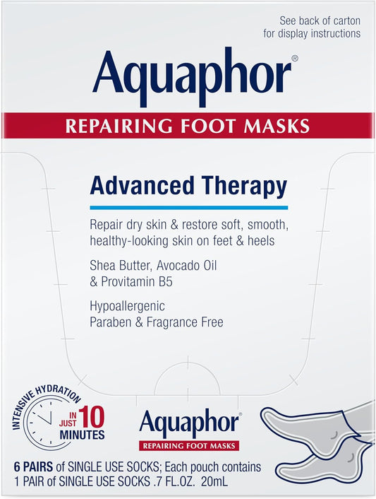 sock-style foot mask format that stays in place hands-free during treatment