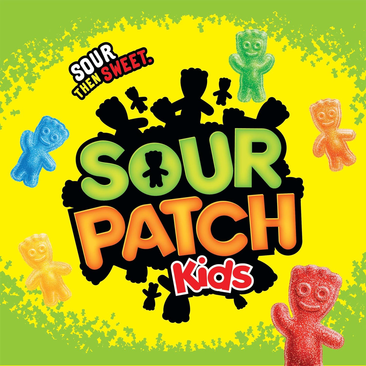 soft and chewy gummy candy consistency in the recognizable sour patch kids kid shape