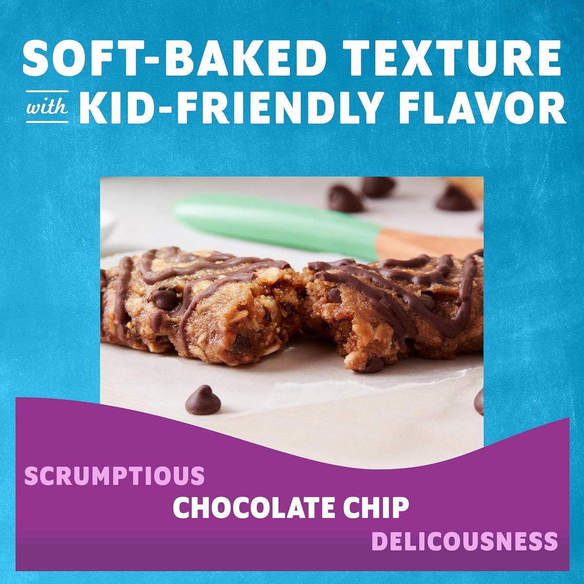 soft-baked, chewy texture mimicking a chocolate chip cookie