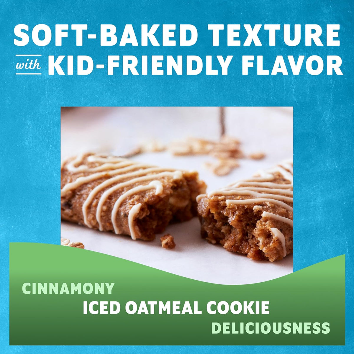 soft-baked, chewy texture mimicking an iced oatmeal cookie
