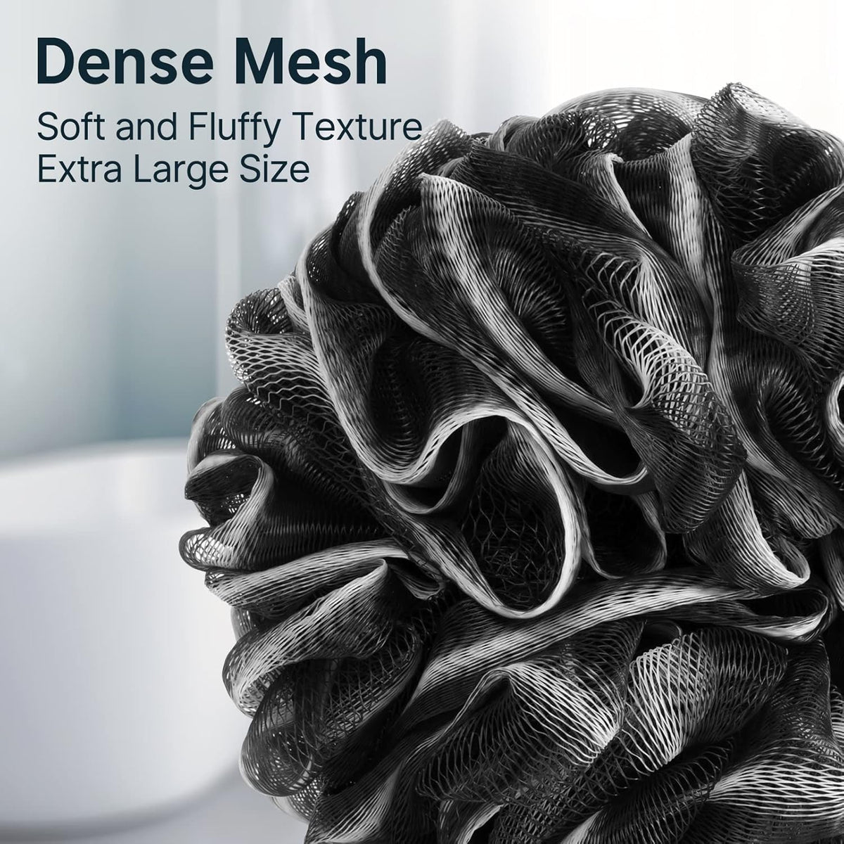 soft pe exfoliating material sized at ~5.9 inches and 60g per sponge