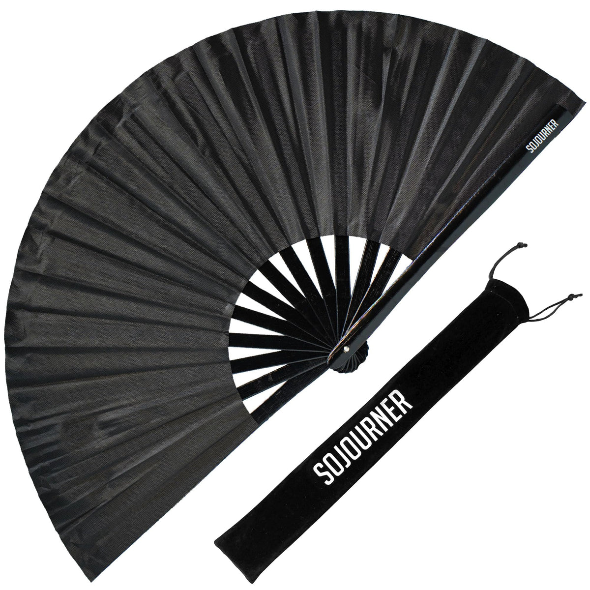 SoJourner Bags Rave Fan - Large Folding Fan - Clack Fan Hand Fan for Raves, Halloween, Burlesque, Rainbow Outfits for Women &amp;amp; Festival Accessories