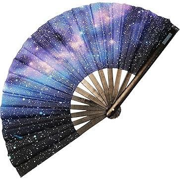 SoJourner Folding Rave Fan – Child-Safe Festival Prop for Family-Friendly Raves and School Talent Shows, No Flame No Wax