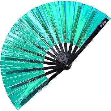 SoJourner Folding Rave Fan – Child-Safe Festival Prop for Family-Friendly Raves and School Talent Shows, No Flame No Wax