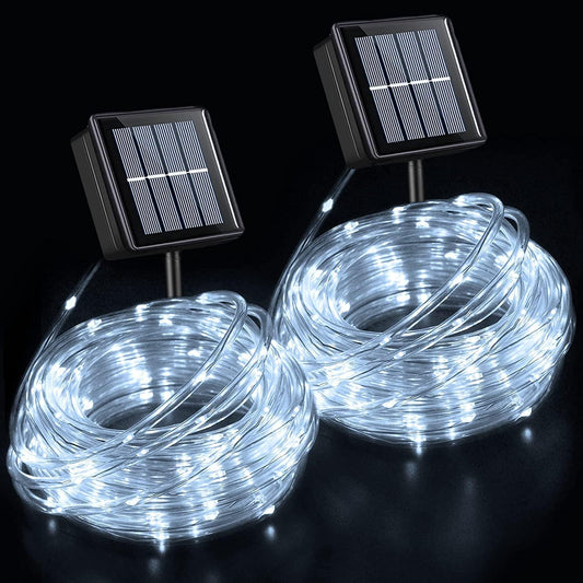 solar panel with 6-hour full charge and automatic dusk-to-dawn operation