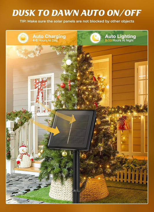 solar panel with built-in light sensor for automatic dusk-to-dawn operation