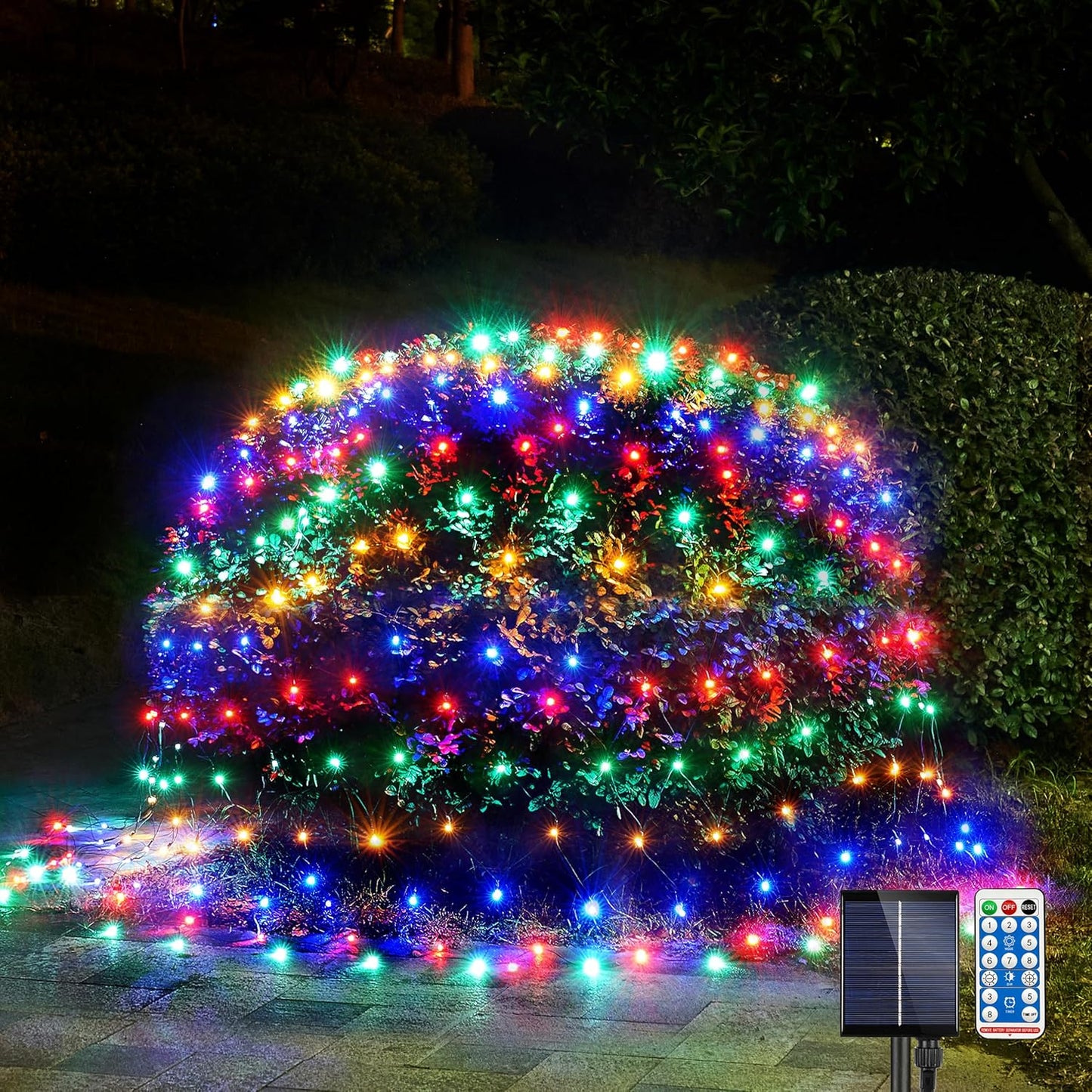 solar-powered panel with overcurrent protection and automatic dusk-to-dawn activation