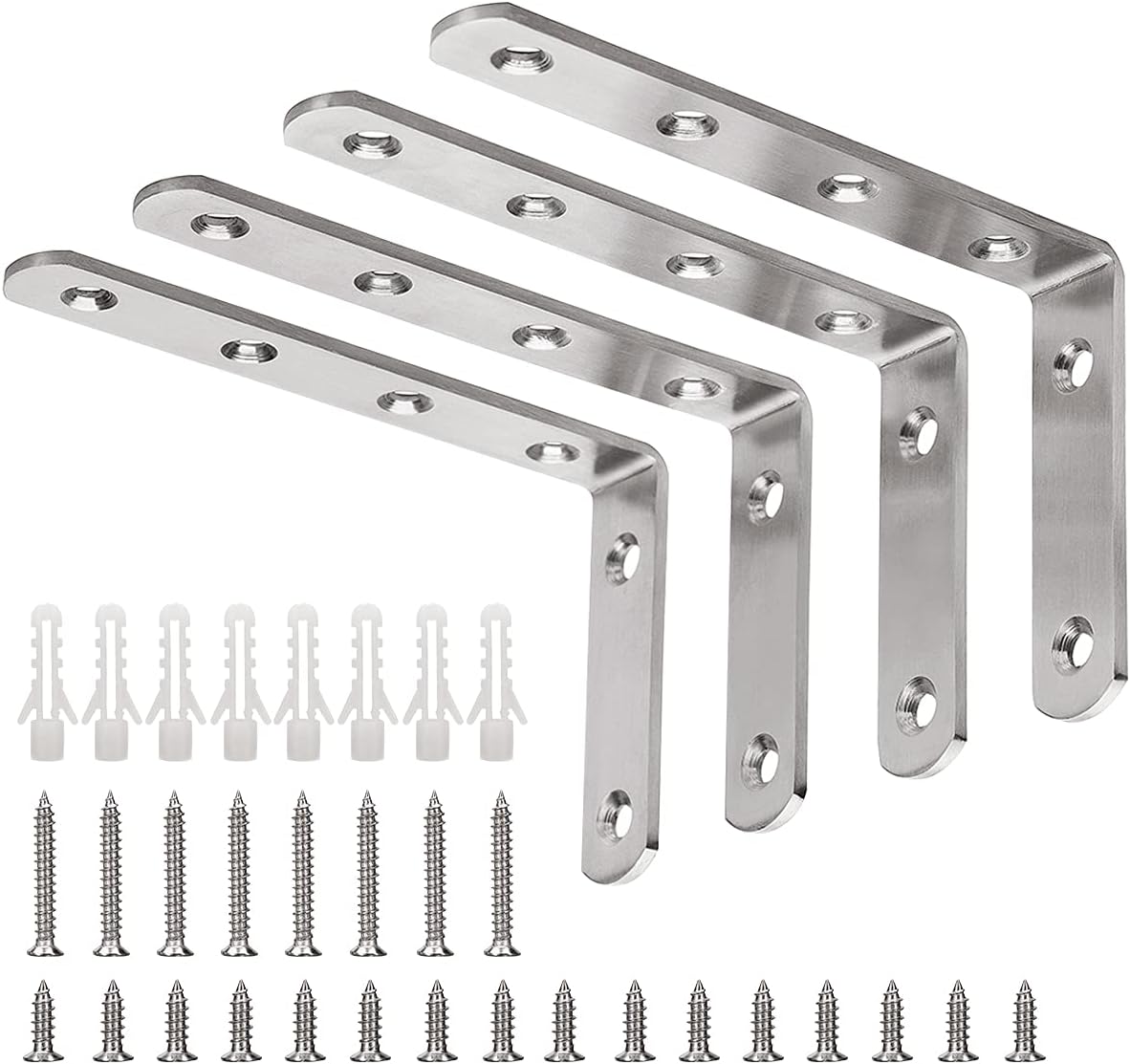 solid stainless steel construction with brushed finish (rustproof, anti-corrosion)