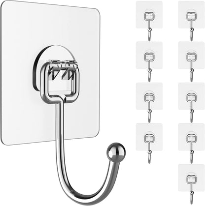 solid stainless steel hook with high-strength adhesive pvc base