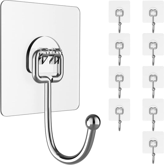 solid stainless steel hook with high-strength adhesive pvc base