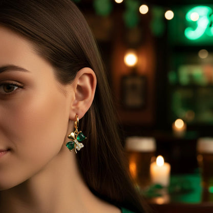 Soulow Lightweight Shamrock Hoop Earrings – All-Day Comfort for St. Patrick's Day Parades & Outdoor Pub Crawls