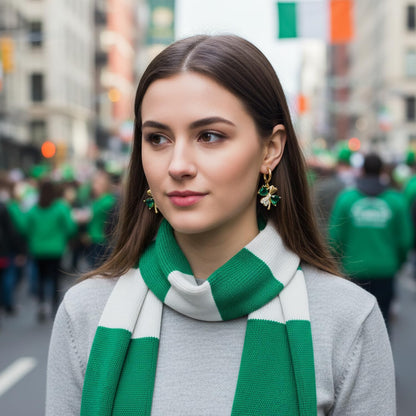 Soulow Lightweight Shamrock Hoop Earrings – All-Day Comfort for St. Patrick's Day Parades & Outdoor Pub Crawls