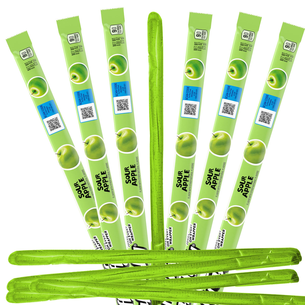 Sour Apple Laffy Taffy Rope Candy, 24 Pack, Taffy Candy, Individually Wrapped Candy, 0.81 Ounce Ropes