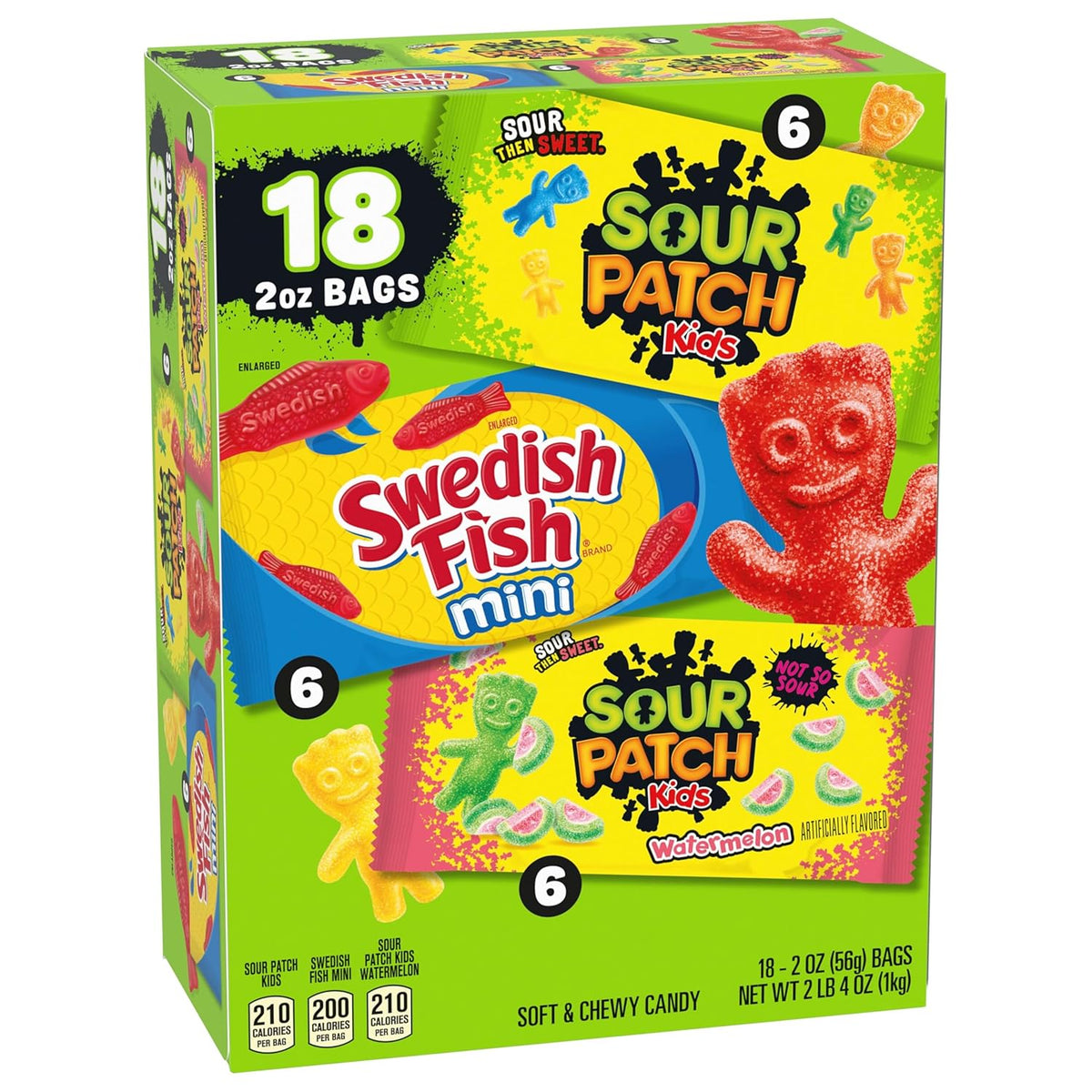 SOUR PATCH KIDS and SWEDISH FISH Mini Bulk Candy Box – Birthday Party Favors, Stocking Stuffers, and Easter Basket Add-Ins