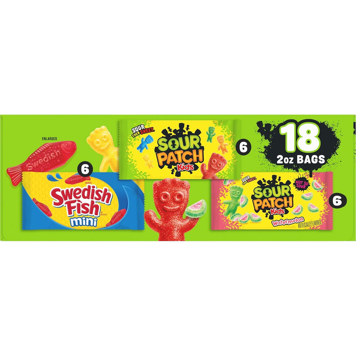SOUR PATCH KIDS and SWEDISH FISH Mini Bulk Candy Box – Birthday Party Favors, Stocking Stuffers, and Easter Basket Add-Ins