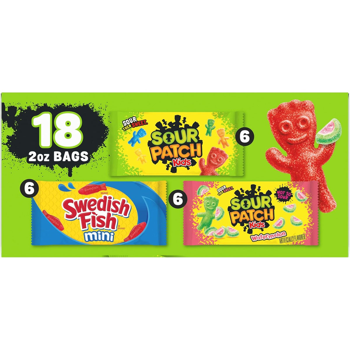 SOUR PATCH KIDS and SWEDISH FISH Mini Bulk Candy Box – Birthday Party Favors, Stocking Stuffers, and Easter Basket Add-Ins