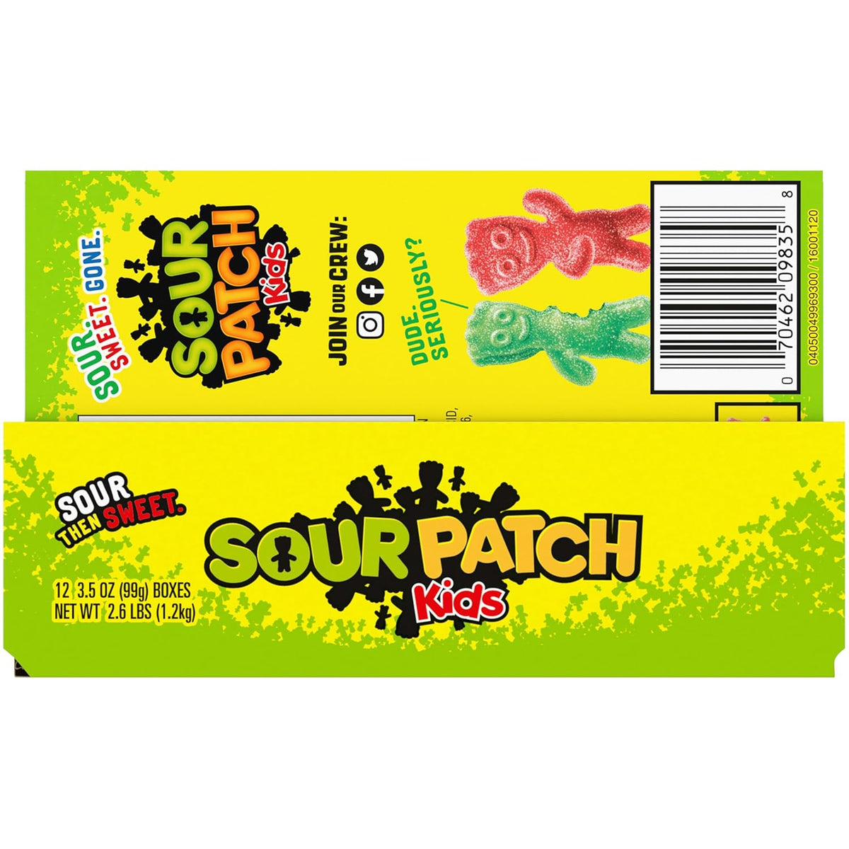 SOUR PATCH KIDS Assorted Fruit Candy, 12 Individually Boxed 3.5 oz Servings for Playdates and Lunches