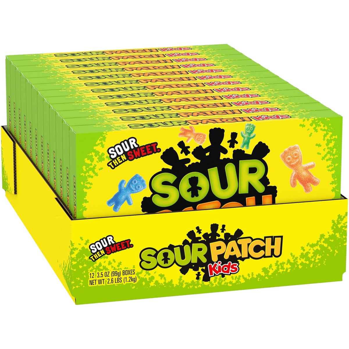 SOUR PATCH KIDS Assorted Fruit Candy, 12 Individually Boxed 3.5 oz Servings for Playdates and Lunches