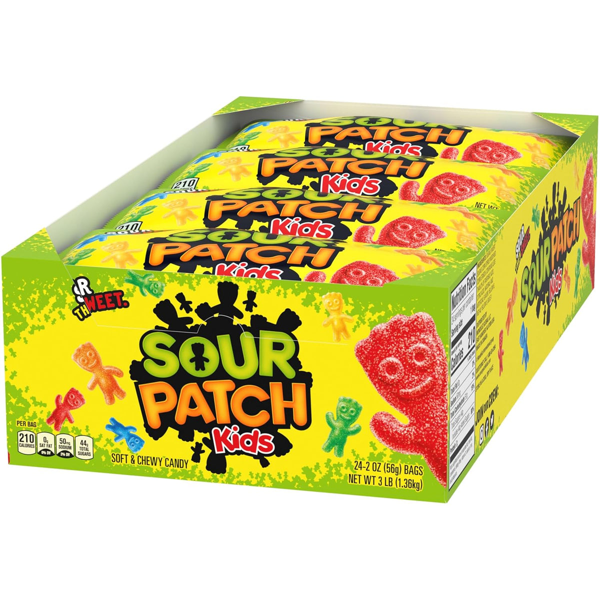 SOUR PATCH KIDS Assorted Gummy Candy 24-Pack – Affordable Holiday Gift Filler and Classroom Valentine Exchange