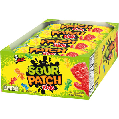 SOUR PATCH KIDS Assorted Gummy Candy 24-Pack – Affordable Holiday Gift Filler and Classroom Valentine Exchange