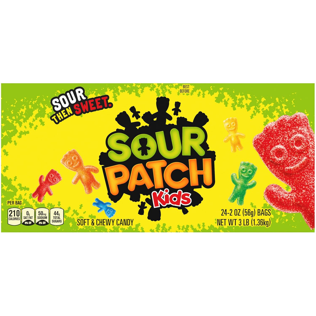 SOUR PATCH KIDS Assorted Gummy Candy 24-Pack – Affordable Holiday Gift Filler and Classroom Valentine Exchange