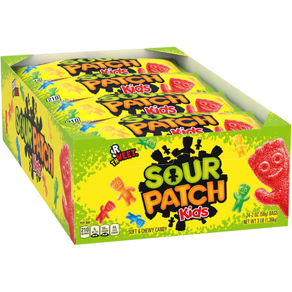 SOUR PATCH KIDS Assorted Gummy Candy 24-Pack – Affordable Holiday Gift Filler and Classroom Valentine Exchange