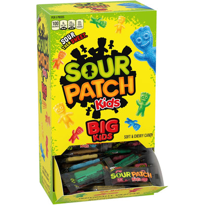 SOUR PATCH KIDS Big Kids Bulk Candy for Classroom Parties, Birthday Treats, and Playroom Snack Bowls, 240 Count