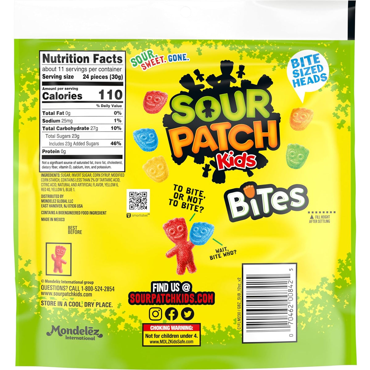 SOUR PATCH KIDS Bites Soft & Chewy Candy, 12 oz – Stashable Dorm Room & Desk Drawer Treat