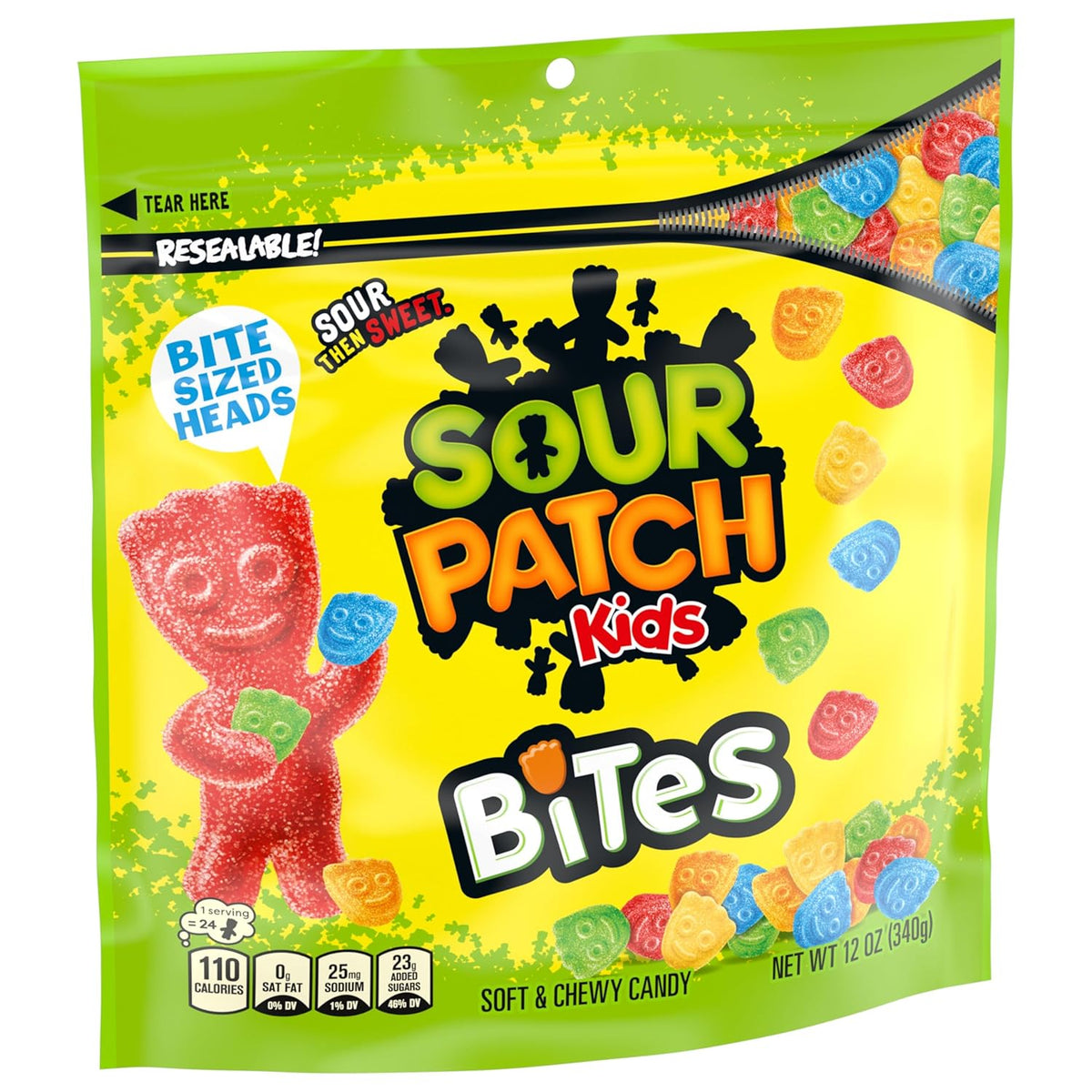 SOUR PATCH KIDS Bites Soft & Chewy Candy, 12 oz – Stashable Dorm Room & Desk Drawer Treat