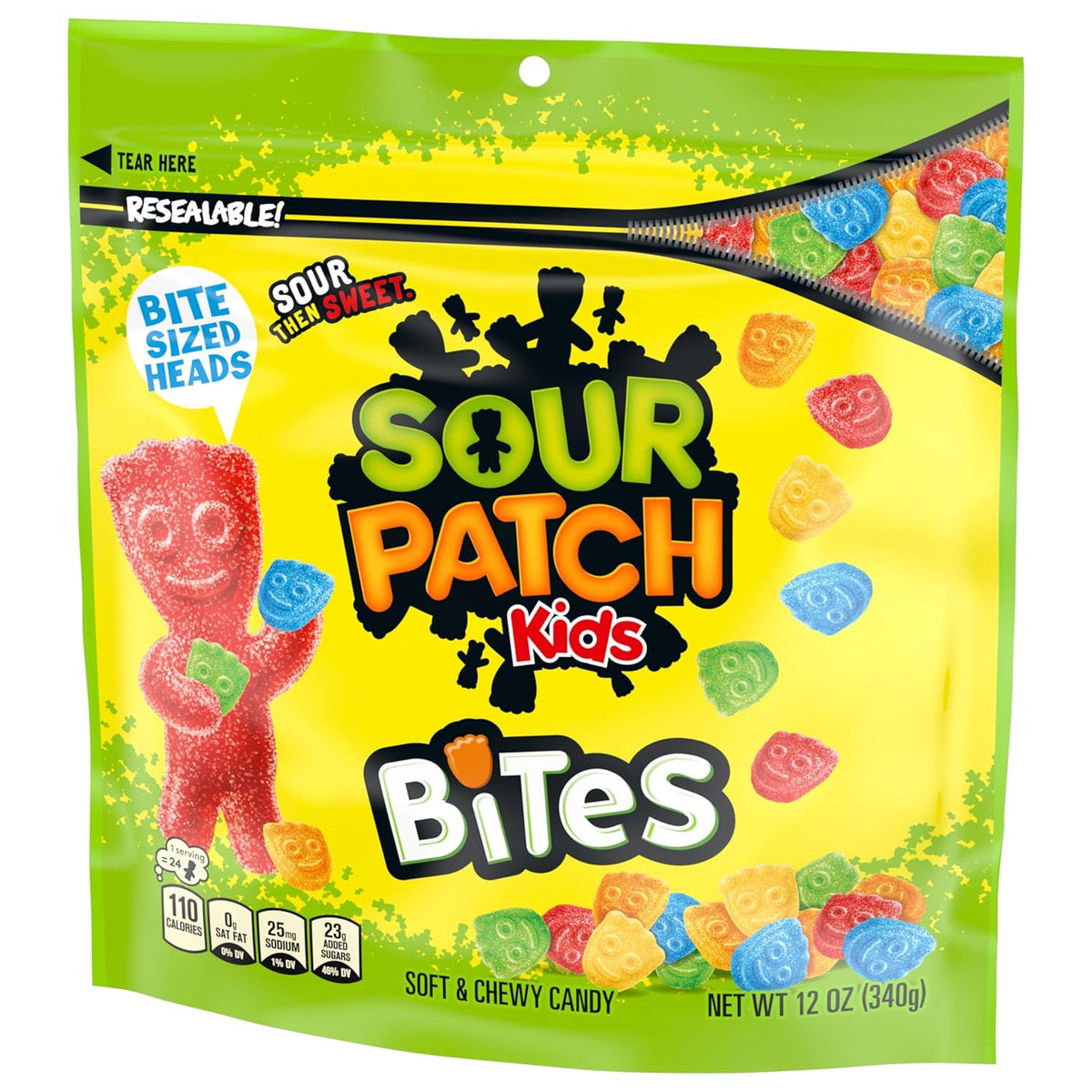 SOUR PATCH KIDS Bites Soft & Chewy Candy, 12 oz – Stashable Dorm Room & Desk Drawer Treat