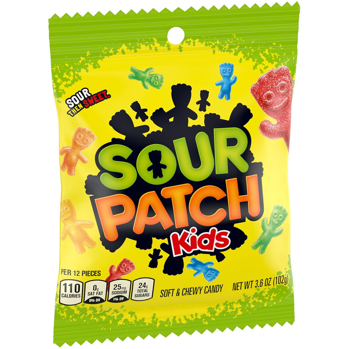 Sour Patch Kids Original Soft & Chewy Candy 3.6oz Multipack – Kid-Safe Sealed Snack Bags for Lunchboxes and Birthday Party Favors