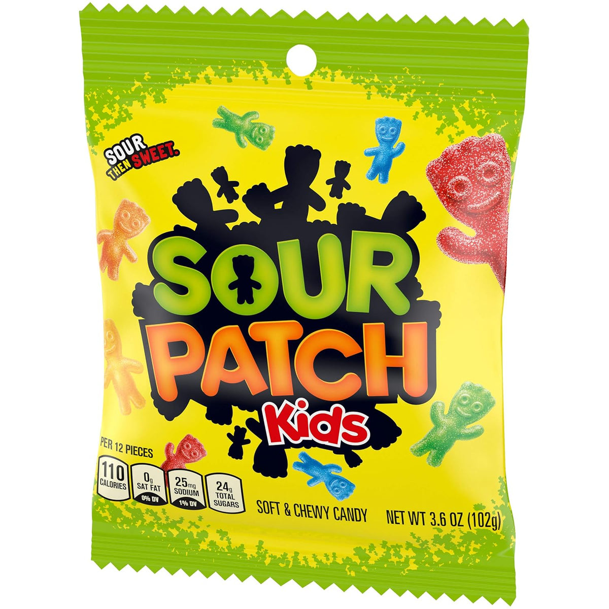 Sour Patch Kids Original Soft & Chewy Candy 3.6oz Multipack – Kid-Safe Sealed Snack Bags for Lunchboxes and Birthday Party Favors