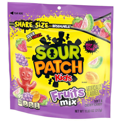 SOUR PATCH KIDS Soft Chewy Candy for Kids Birthday Parties and Family Movie Night, Share Size 11.03 oz