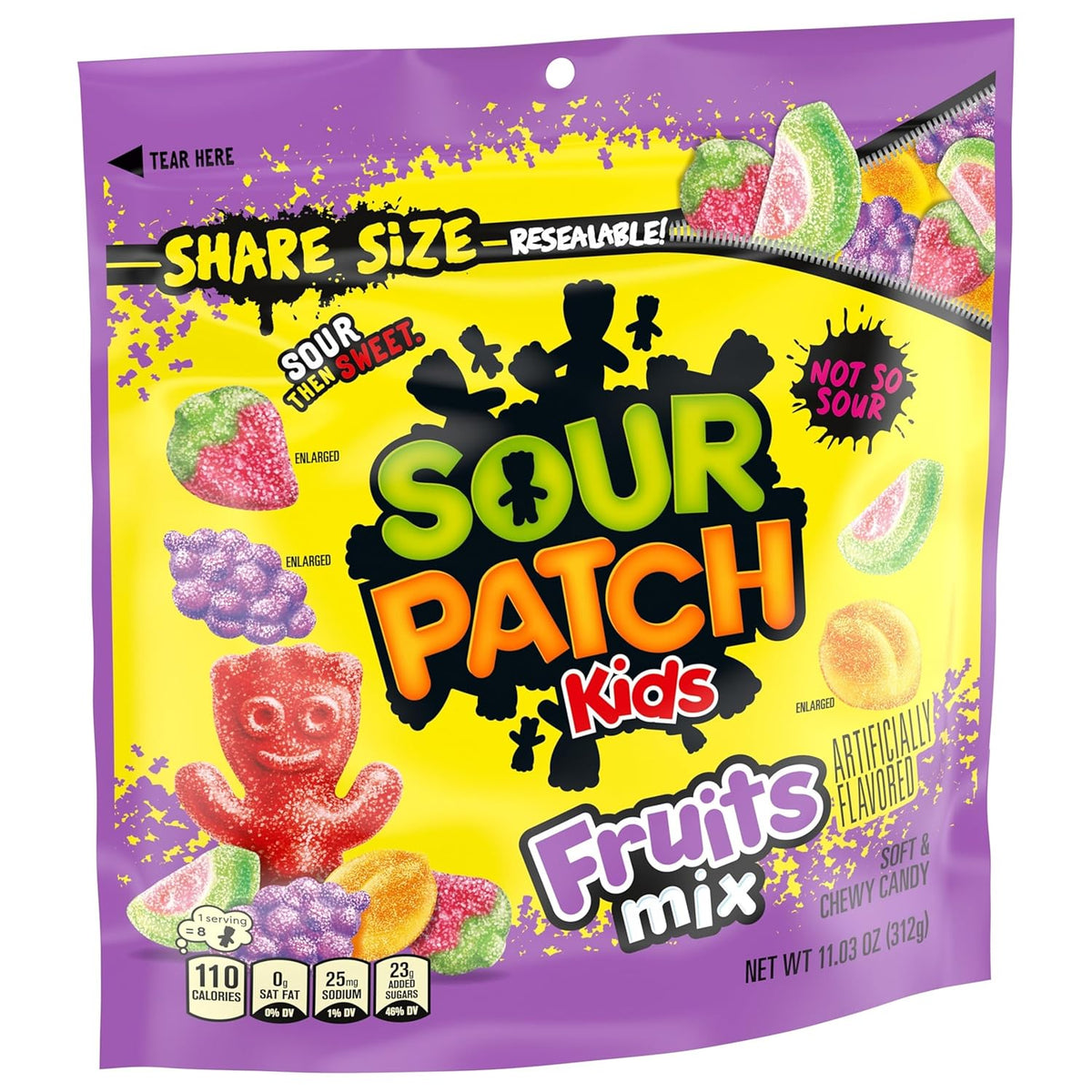SOUR PATCH KIDS Soft Chewy Candy for Kids Birthday Parties and Family Movie Night, Share Size 11.03 oz