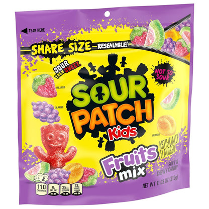 SOUR PATCH KIDS Soft Chewy Candy for Kids Birthday Parties and Family Movie Night, Share Size 11.03 oz