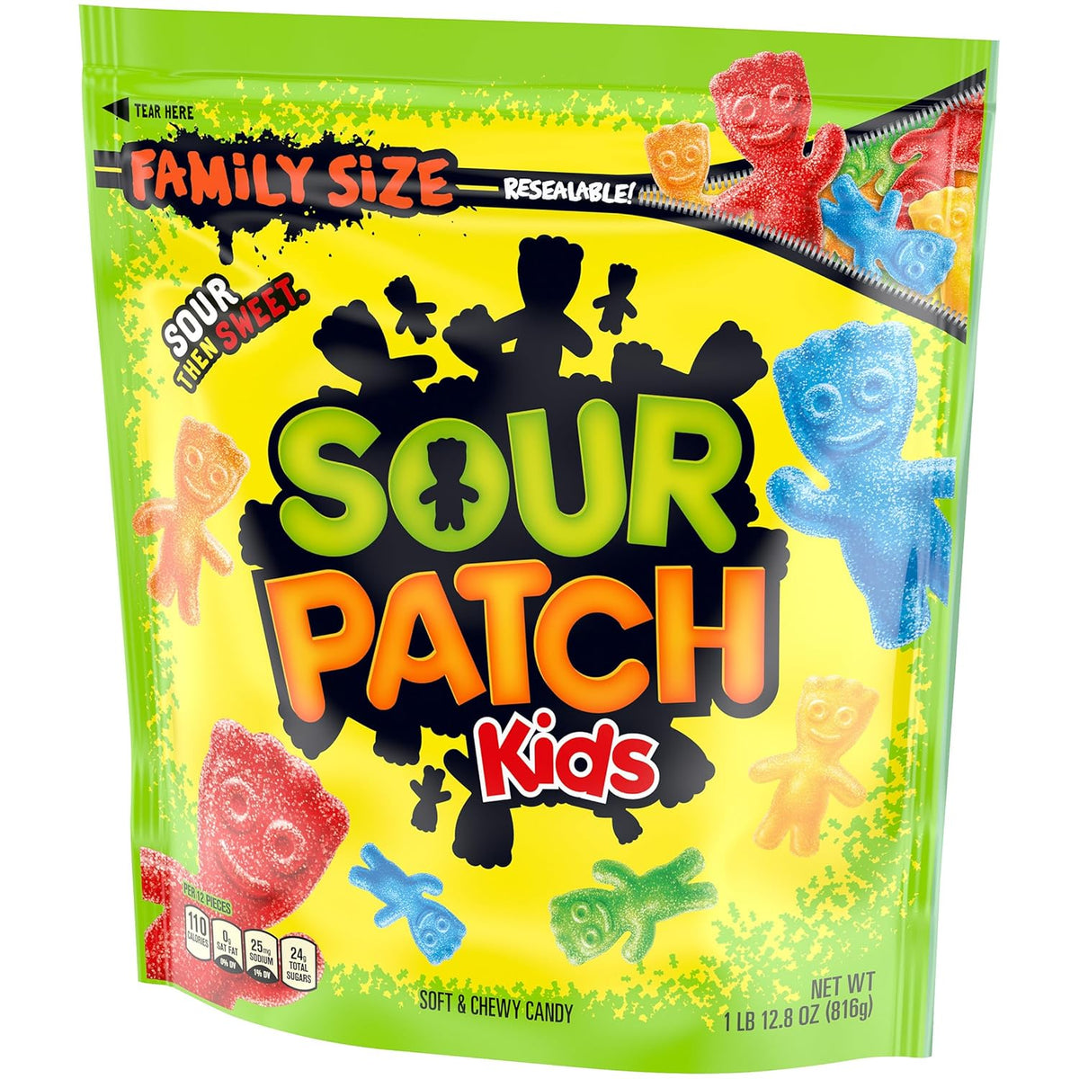 SOUR PATCH KIDS Sour Then Sweet Gummy Candy, 1.8 lb Bulk Pack for Classroom Parties and Kid's Snack Drawer